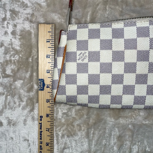 LOUIS VUITTON Eva Shoulder Handbag Damier Azur canvas White Used Women LV *FLAW* - Picture 17 of 17